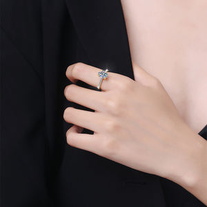 Feiner Schmuck 2 Karat Ovaler Schliff Diamant VVs1 Moissanit 18K Vergoldeter Hochzeits-Verlobungsring S925 Sterling Silber Damen Frauen - Product Image 4