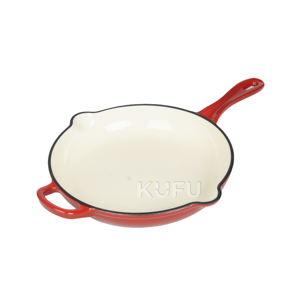 Ensemble de 7 ustensiles de cuisson en fonte émaillée OEM d'usine : Cocotte, faitout, poêle, casserole, grill, wok et plat à rôtir - Product Image 2