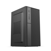Casing PC Micro ATX ITX ES-GAMING Hitam Mid Tower untuk Komputer Desktop, Kabinet Metal untuk Gaming & Kantor