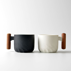 Tazze in Ceramica Raffinata con Manico in Legno, <span class=keywords><strong>Design</strong></span> Moderno per Caffè e Tè - Product Image 2