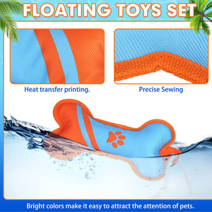 Cross-border pet sounding toy, waterproof Oxford cloth <b>dog</b> <b>pool</b> floating toy with rope, bone pet toy - Product Image 4