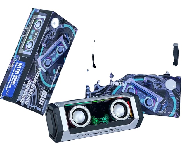 10W Subwoofer Bluetooth Speaker with Colorful LED Lights, Portable Wireless Speaker SP-250828-2