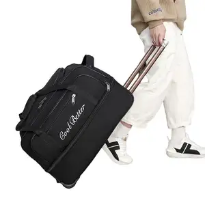 कस्टम बड़े फैशन यात्रा खेल बैग ऑक्सफोर्ड ट्राली काला पहिया Duffel सप्ताहांत बैग