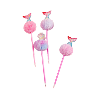 1 pz 4 colori per bambini unicorno peluche penna a sfera studente arcobaleno nota che prende penna fantastica ragazza dei cartoni animati che scrive a mano penne - Product Image 1