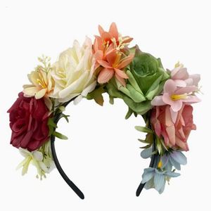 Serre-tête floral gothique noir pour la Journée des Morts, couronne de fleurs avec crâne/araignée pour femme, idéal pour les fêtes costumées d'Halloween - Product Image 4