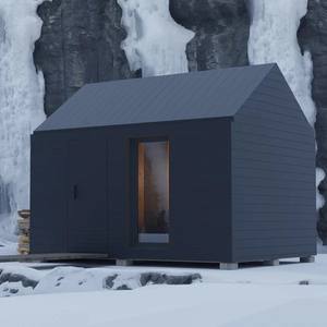 Cabine de sauna à vapeur sèche extérieure moderne noire avec bois de cèdre rouge, poêle de sauna 9KW et <span class=keywords><strong>spa</strong></span> avec glace - Product Image 3