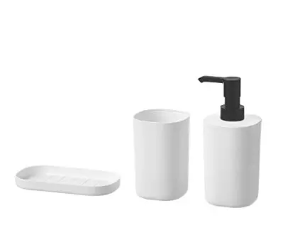 Ensemble de 3 pièces de salle de bain en résine, brosse à dents fantaisie avec distributeur de savon, boîte à savon en résine, ensemble de salle de bain moderne personnalisé ba