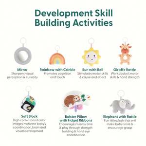 Tapete de Juego para Bebés Lavable con 7 Juguetes Sensoriales Desmontables para el Desarrollo de Habilidades Motoras - Product Image 4