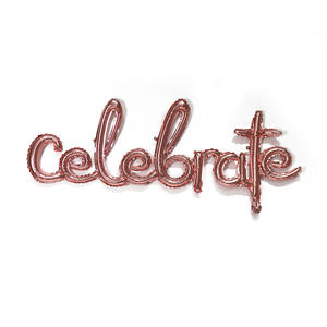 Letra minúscula de aluminio Celebrar Globo de papel de aluminio Cursiva Escritura a mano Alfabeto Globo para decoración de fiesta Celebración - Product Image 2