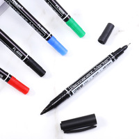 FENLOT Sharpie à double tête Marqueur logistique noir à base d'huile de grande capacité Petit stylo à dessin avec encre permanente pour CD