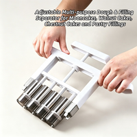 Diviseur de pâte manuel 4 trous en ABS de qualité alimentaire, taille de portion réglable pour la garniture de gâteaux de lune, la pâte de baozi et de raviolis