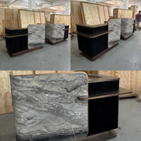 Comptoir de réception en rotin OEM/ODM personnalisé pour spa, comptoir de caisse moderne pour salon de beauté, table de caisse en bois, direct usine