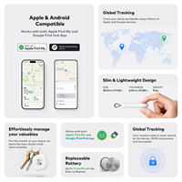 Mini traceur GPS portable pour personnes âgées et animaux de compagnie, design discret en plastique noir, écran OLED, compatible avec l'application iOS, localisateur intelligent