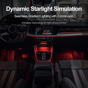 Éclairage d'ambiance rythmique RVB pleine couleur pour l'intérieur de la voiture avec synchronisation musicale, contrôle double zone, installation facile pour <span class=keywords><strong>Audi</strong></span> Refit - Product Image 5