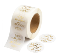 Étiquette d'emballage personnalisée de luxe pour mariage, faite à la main, pour bouteille ou pot, avec dorure à chaud, de haute qualité, autocollante, vente en gros