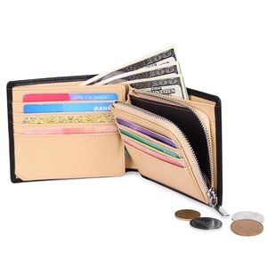 Hot-Selling Men Genuine Leather RFID Blocking Vintage Short Wallet Multi-Card Large-Capacity Open Closure Custom Logo Money Clip - Product Image 3