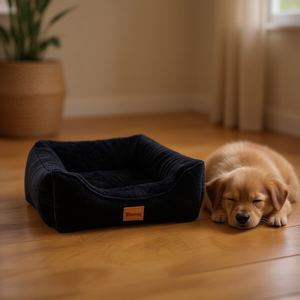 Cama Cuadrada Negra para Mascotas con Liberación de Arena y Material de Terciopelo Ártico - Product Image 2