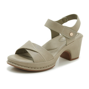 Mode été bout ouvert en cuir PU sandales à talons semelle souple <span class=keywords><strong>anti</strong></span>-dérapant pantoufle pour femmes et dames en plein air marche chaussures décontractées - Product Image 3