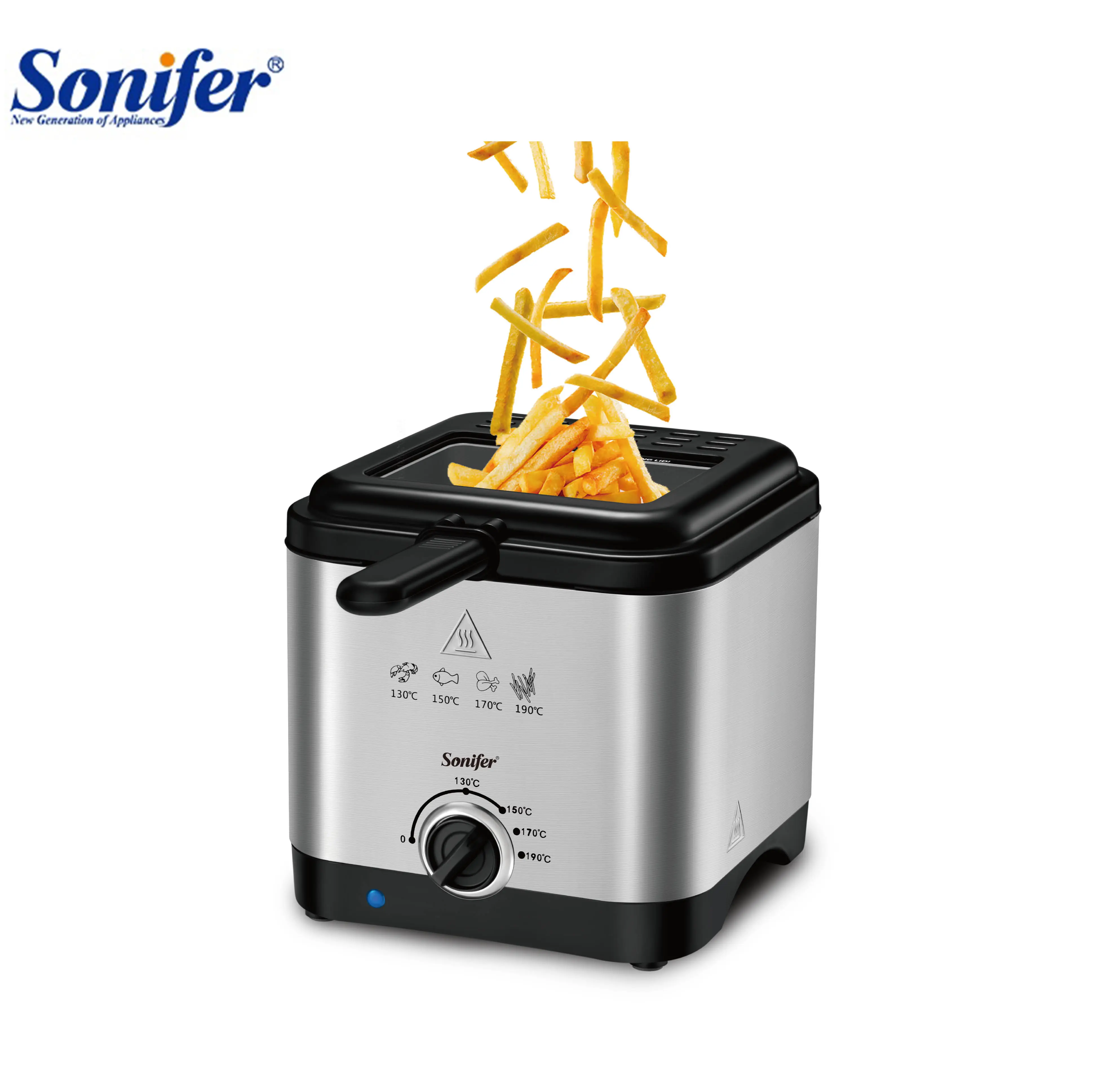 Sonifer SF-1019 nuova cucina 1000W elemento riscaldante in acciaio inossidabile mini 1.5L olio friggitrice elettrica per la casa