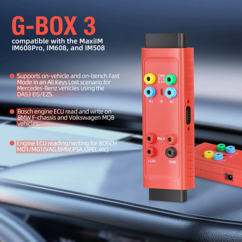 Newest Autel MaxiIM GBOX3 G-BOX 3 Adapter Compatible with MAXIIM IM608 IM608PRO Engine ECU Read Write for BOSCH MD1MG1
