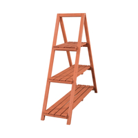 Étagère de stock sans quantité minimale de commande quantité échelle extérieure en bois support pour plante avec trois étagères livraison en 7 jours