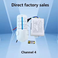 Sistema de Hogar Inteligente de 220V, Interruptor de Control Remoto Inalámbrico Inteligente para Iluminación, Rango de 30m~100m, 10A, 4 Canales
