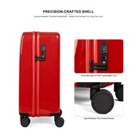 Valise cabine 20 pouces en polycarbonate souple de qualité supérieure, légère et durable, pour voyages d'affaires, avec roulettes pivotantes et serrure.