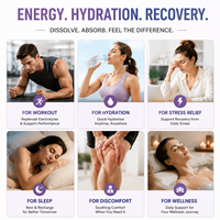 Bandes orales électrolytiques naturelles pour adultes OEM ODM, enrichies en BCAA, collagène, vitamine C, pour le soutien immunitaire et l'énergie