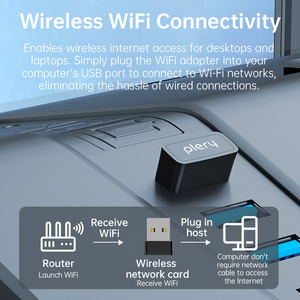 Plery U160 aic8800fc <span class=keywords><strong>Wifi</strong></span> 6 USB <span class=keywords><strong>Adapter</strong></span> 2.4GHz 300Mbps wpa3 cho <span class=keywords><strong>Windows</strong></span> 7 <span class=keywords><strong>8</strong></span> 10 11 PC máy tính xách tay - Product Image 4