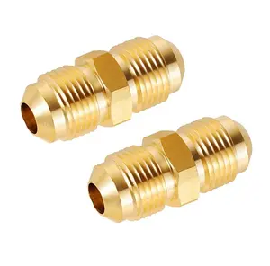 3/8 Inch Male Flare X 3/8 Inch Male Flare Connector Gas Adapter Union Brass Tube Coupler Pipe Flare Fitting