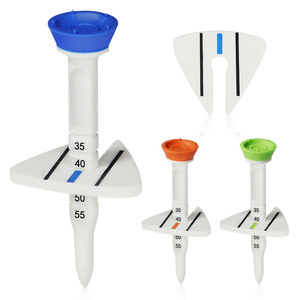 Tee de golf ajustable con marcador de altura, tees de plástico para golfistas, colores azul, verde y naranja, diseño ligero - Product Image 1