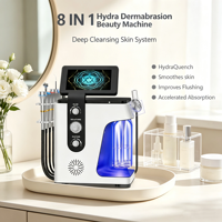 Appareil d'hydrodermabrasion à l'oxygène H2O2 8 en 1, petit appareil de beauté à bulles, appareil d'hydratation sans aiguille pour usage en salon