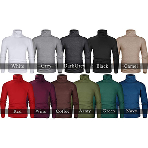 OEM personalizado hombres Slim Fit <span class=keywords><strong>cuello</strong></span> <span class=keywords><strong>alto</strong></span> suave manga larga pulóver térmica <span class=keywords><strong>camiseta</strong></span> camisas para <span class=keywords><strong>hombre</strong></span> gran oferta - Product Image 1