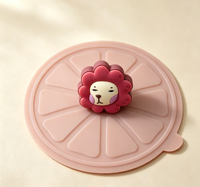 Couvre-tasse en silicone en forme de lion de dessin animé personnalisé FOREVER, résistant à la chaleur, anti-poussière, de qualité alimentaire, noir/blanc, pour la maison et la cuisine