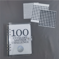 Reliure à anneaux transparente en pvc coffret cadeau pour carnet 100 enveloppe reliure défi économies classeur budget a5 personnalisé avec enveloppes pour billets