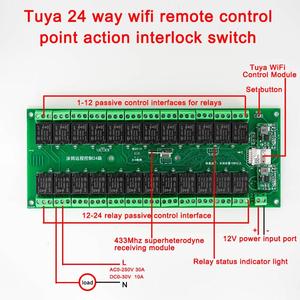 Tuya WiFi <strong>Switch</strong> <strong>4</strong>/7/8/12/24 <strong>Way</strong> DC 7-27V AC 85-250V Wireless <strong>Relay</strong> <strong>Switch</strong> Module Smart Life APP Remote Control with RF 433MHZ - Product Image 6