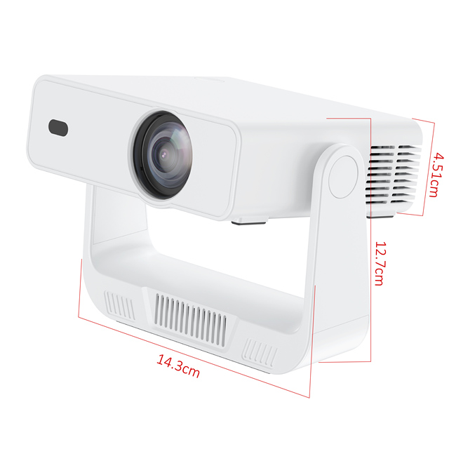 2026 New Portable Mini 200 Lumens 720P 4K Android 14 Smart Projector with Short Throw WiFi Rechargeable Battery for Home Theater