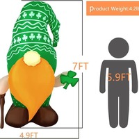 Vendita Diretta dalla Fabbrica: Gonfiabile Decorativo per San Patrizio con Figura di Leprechaun, Bacchetta e Trifoglio Luminoso