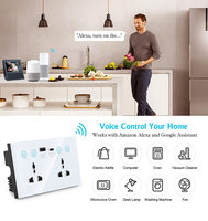 Prise murale intelligente WiFi Tuya avec port USB Type-C, prise universelle compatible avec EU, UK, US, contrôle via Alexa, Google Home
