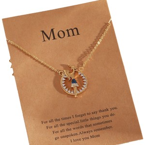 Collier pendentif en argent zircon or/or blanc Haomi Brass pour la fête des mères, bébé et maman, pour les mariages et les anniversaires - Product Image 3
