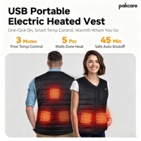Gilet chauffant électrique, veste chauffante USB avec 3 niveaux de température automatiques et 5 zones chauffantes, alimenté par une batterie externe pour la randonnée et le ski