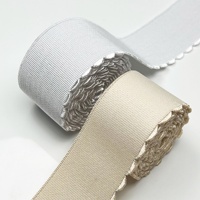 Bande élastique en polyester tricotée en forme de croissant en rouleau pour vêtements, pantalons, jupes, dentelle, échantillon en 7 jours, Chine