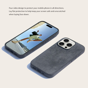 Luxe véritable italien pour <span class=keywords><strong>Alcantara</strong></span> étui de téléphone étui de téléphone magnétique pour iphone 15 pro max - Product Image 1