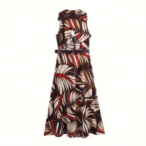 TAOP & ZA 2025 mujer primavera nuevo vestido Midi estampado Floral temperamento cuello en V sin mangas ajustado moda con patrón Floral 2884207 - Product Image 2