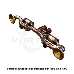 Vortex Lightweight Burnt Titanium Vacuum Valved Exhaust For Porsche 911 992 GT3 4.0L Track Racing <b>Kit</b> - Product Image 4