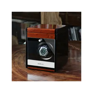 Driclassix caixa de relógio de madeira, logotipo personalizado, caixa de relógio de alto brilho, pintura automática de luxo, 1 único rotatório, oem