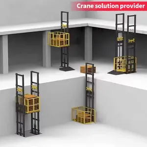 Elevador de material barato de 1000kg, elevador de carga vertical simples de acesso mezanino de dois andares