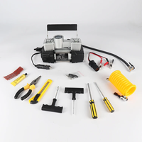 Mini boîte d'assemblage d'outil de compresseur de Double cylindre d'air Portable avec pompe de gonflage de pneu de voiture 150PSI 12V