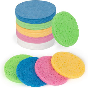 Éponge nettoyante pour le visage, durable, douce, exfoliante, naturelle, biodégradable, écologique, réutilisable, en cellulose, à séchage rapide - Product Image 1