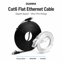 Cable de Conexión Plano Cat6 Directo de Fábrica, CCA UTP, Cable Ethernet RJ45 Delgado para Configuración de Red de Estación de Trabajo y Escritorio